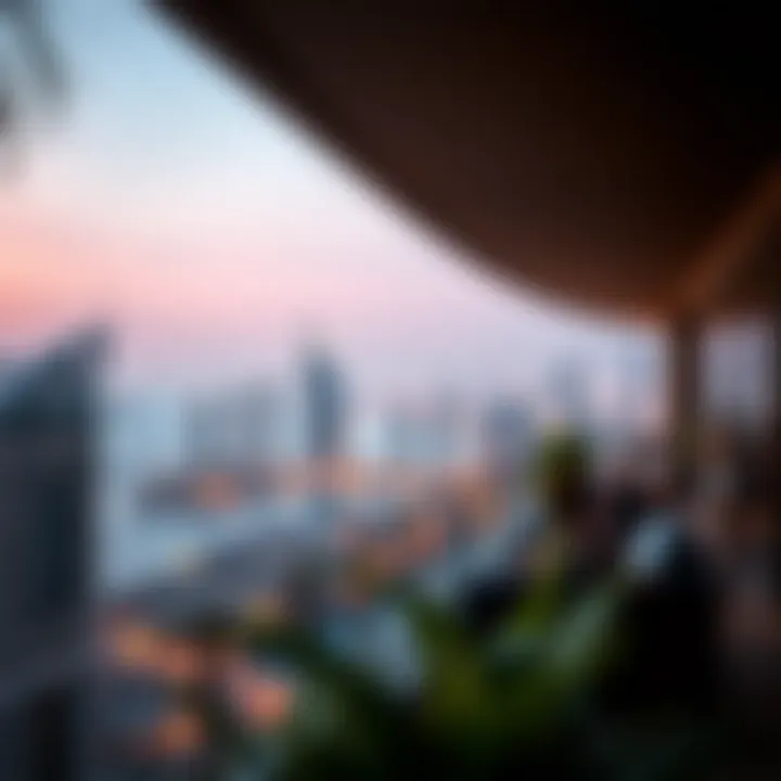 Captivating Views from Sofitel The Palm Apartments Panoramic view of Dubai's skyline from a terrace of Sofitel The Palm Apartments