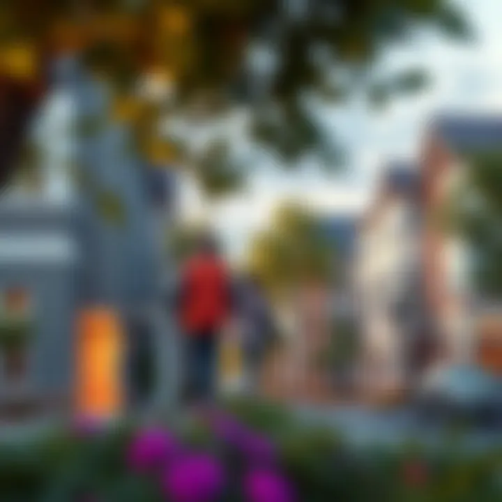 Vibrant Neighborhood Surrounding The Churchill Residence Vibrant neighborhood highlighting community features surrounding the residence