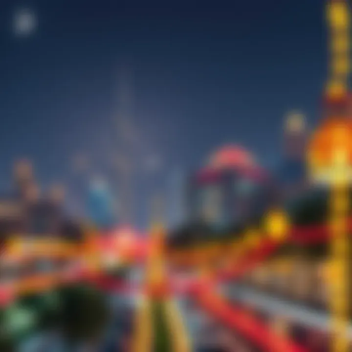 Dubai skyline with Ramadan decorations