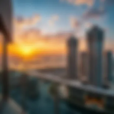 Breathtaking Balcony View at The Court Residence Jumeirah 1 Panoramic view from a balcony at The Court Residence Jumeirah 1