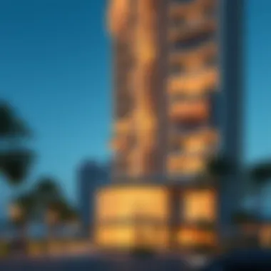 Architectural Marvel of The Court Residence Jumeirah 1 Stunning exterior view of The Court Residence Jumeirah 1