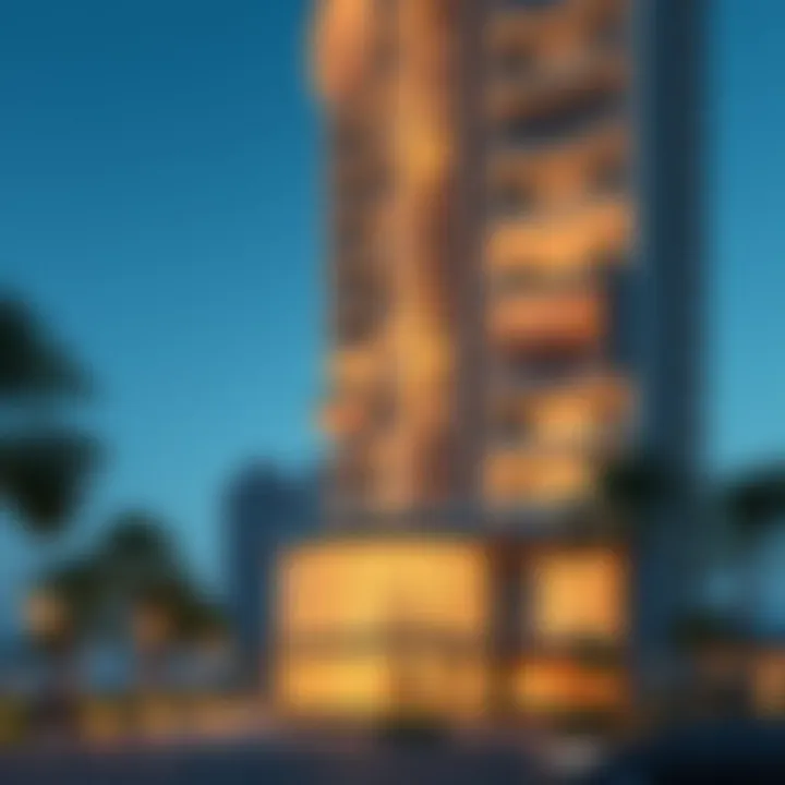 Architectural Marvel of The Court Residence Jumeirah 1 Stunning exterior view of The Court Residence Jumeirah 1