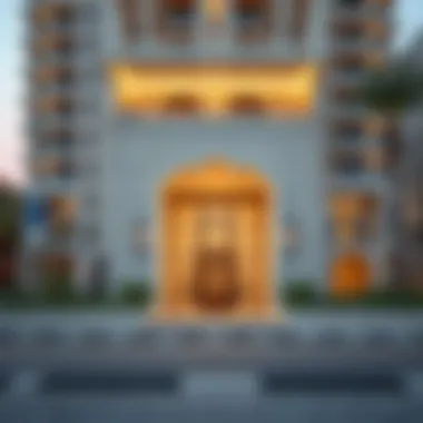 Exterior view of The Haven Majan highlighting its unique design elements