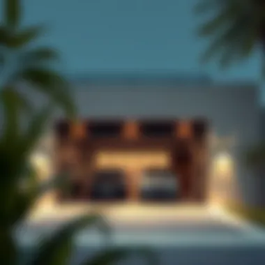 A modern garage in Dubai showcasing unique architectural design