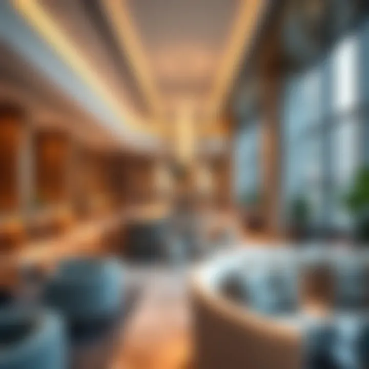 Luxurious Interior Amenities of The Offices at One Central Interior view highlighting amenities of The Offices at One Central