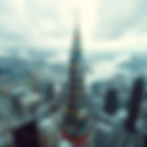 Aerial View of Architectural Grandeur Aerial view of the second tallest building showcasing its architectural grandeur