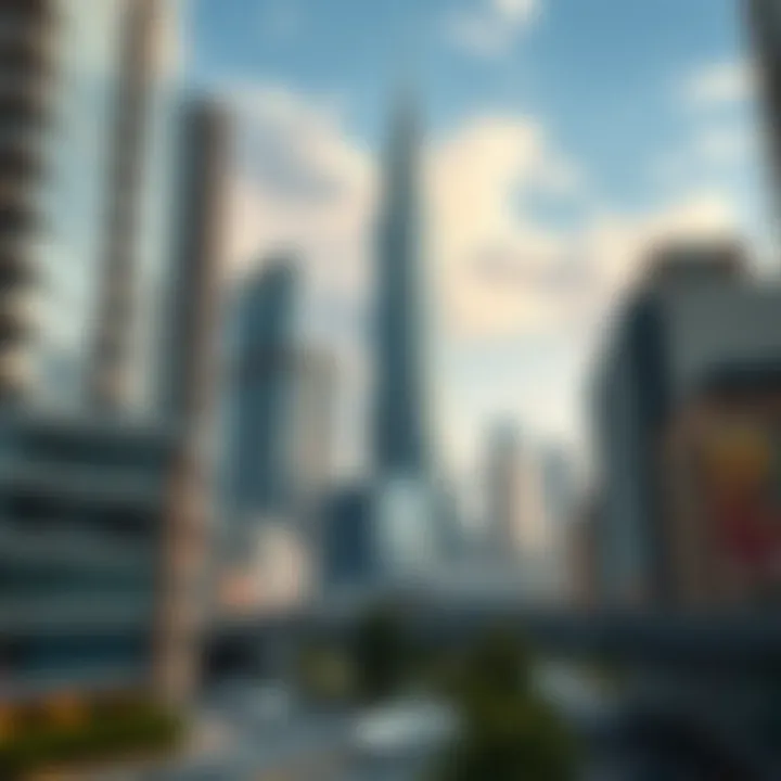 Urban Landscape Impacted by Iconic Structure Surrounding urban landscape showcasing the building's impact on city development