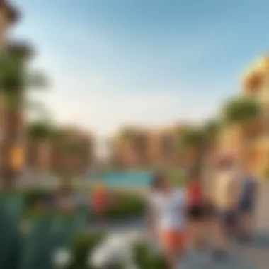 Community Life at Tilal Al Ghaf Vibrant community amenities including sports facilities and social gathering spots