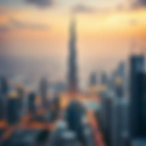 The iconic Burj Khalifa towering over the Dubai skyline