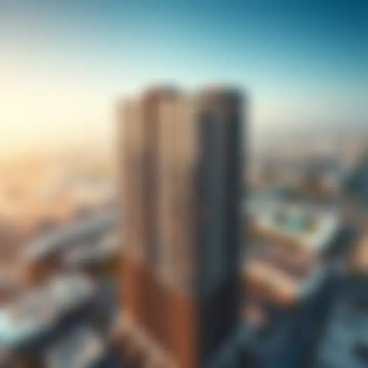 Aerial Perspective of Tower 108 Aerial view of Tower 108 in Jumeirah Village Circle