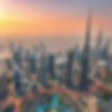 Aerial view of Dubai's skyline showcasing iconic towers