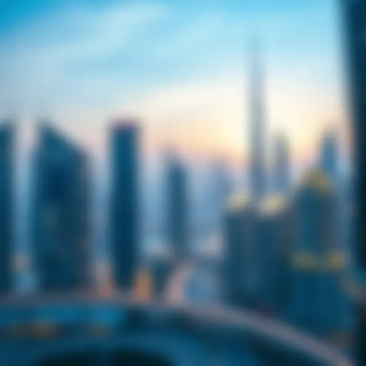 Future of Dubai's Skyline Future skyline concept of Dubai with advanced tower developments