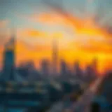 Stunning skyline of Dubai during a vibrant sunset