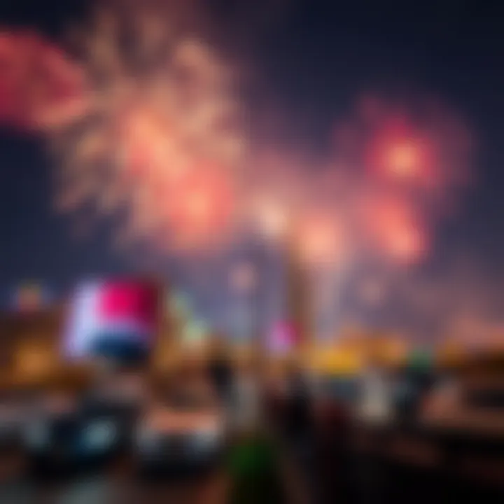 UAE National Day Fireworks Display Festive celebration of UAE National Day with fireworks