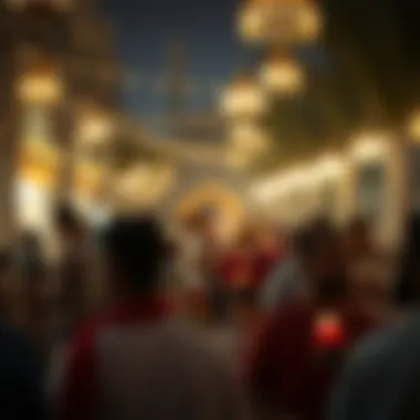 Community Gathering Celebrating Ramadan Community gathering celebrating Ramadan traditions