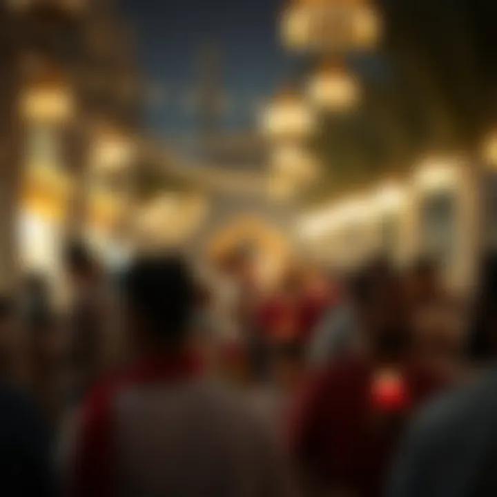 Community Gathering Celebrating Ramadan Community gathering celebrating Ramadan traditions