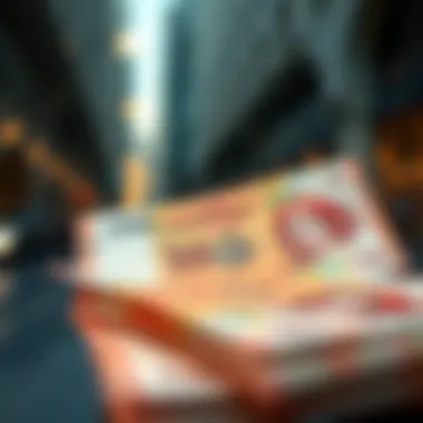 UAE Dirham Currency Notes A close-up of the UAE Dirham notes