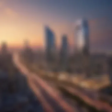Strategic Location of Damac Smart Heights in Tecom Panoramic view highlighting the strategic location of Damac Smart Heights