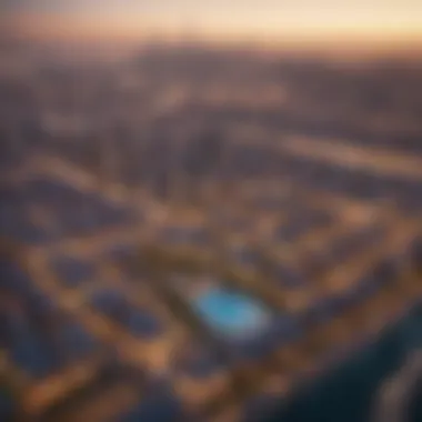 Aerial view of Dubai skyline showcasing luxury properties