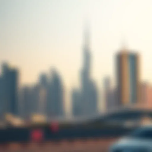 Dubai Real Estate Skyline Modern skyline of Dubai showcasing real estate developments