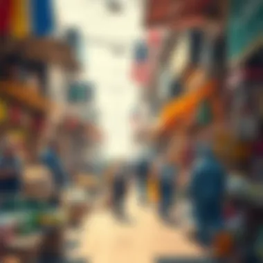 Vibrant Market Life in Dubai A bustling market scene highlighting local commerce and trade