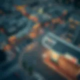 Aerial view of Dubai's fuel stations with pricing boards