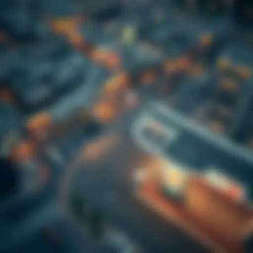 Aerial view of Dubai's fuel stations with pricing boards