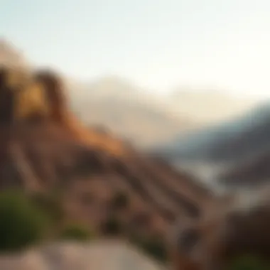 Breathtaking Landscape of Hatta Valley Stunning view of Hatta Valley with mountains in the background