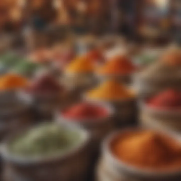 An array of spices available at a stall in Meena Bazaar.