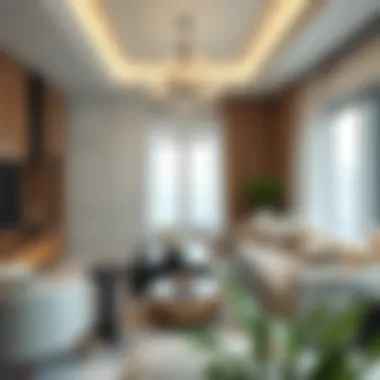 Luxury Living in Dubai: Interior Elegance A luxurious apartment interior showcasing high-end finishes.