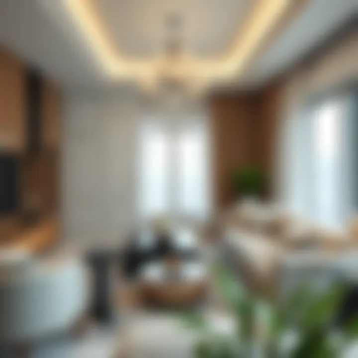 Luxury Living in Dubai: Interior Elegance A luxurious apartment interior showcasing high-end finishes.