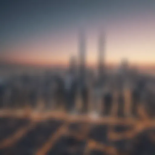 Visual representation of square yards in Dubai's skyline