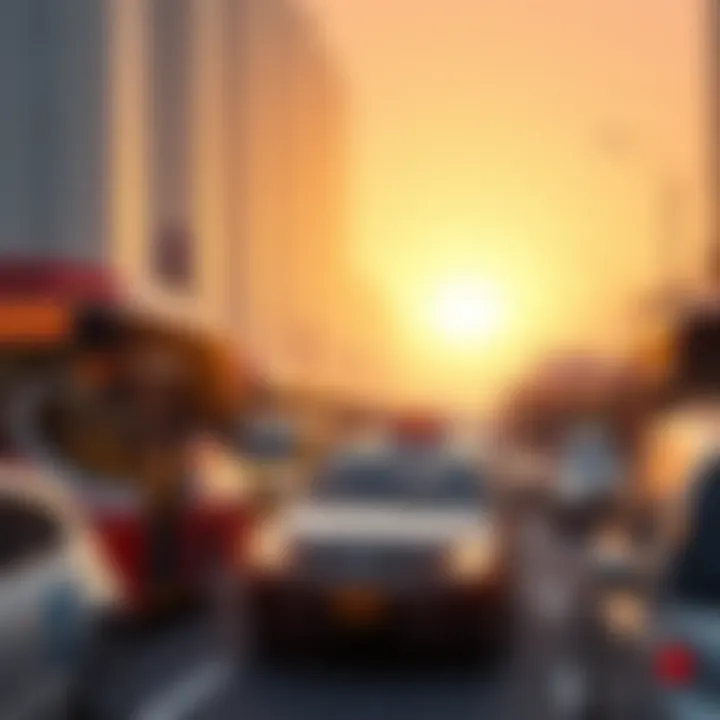 Public transportation options in Abu Dhabi, including buses and taxis