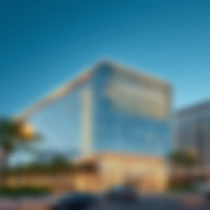 Facade of the Facilitation Office in Ajman showcasing modern architecture