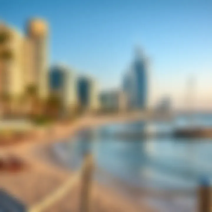 Lifestyle Choices by the Beach in Dubai A picturesque beach in Dubai illustrating lifestyle options