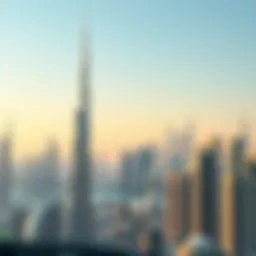 A skyline view of Dubai showcasing futuristic architecture