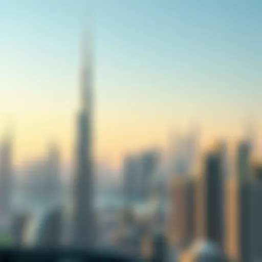Futuristic Skyline of Dubai A skyline view of Dubai showcasing futuristic architecture