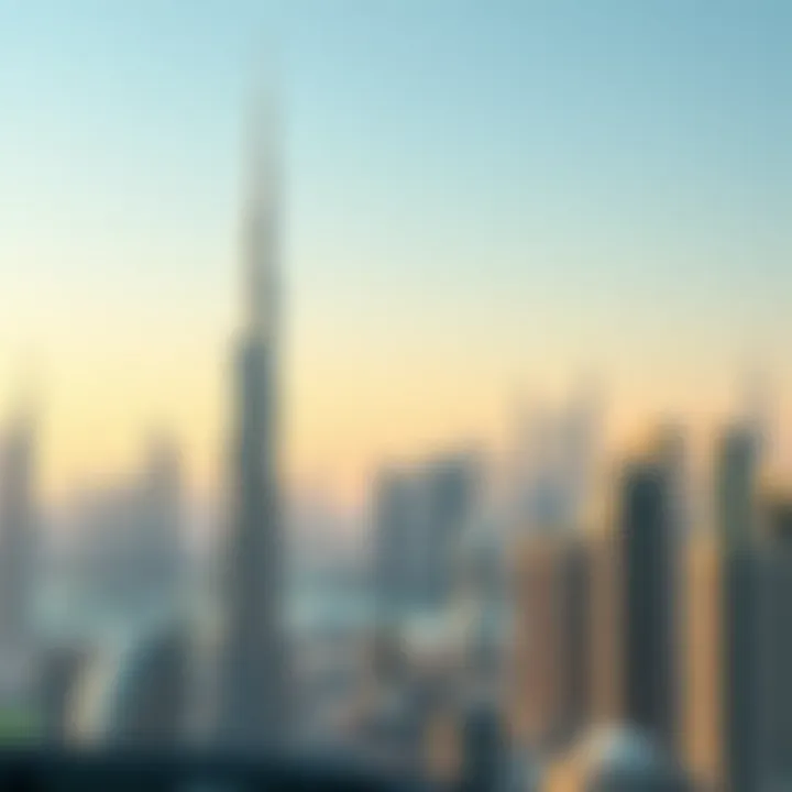 Futuristic Skyline of Dubai A skyline view of Dubai showcasing futuristic architecture