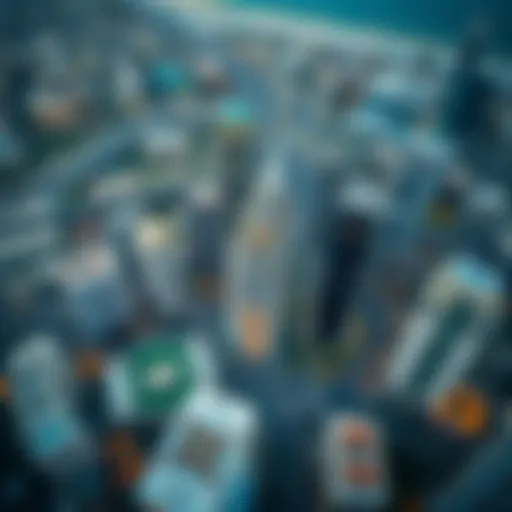 Aerial view of Tecom showcasing its modern architecture