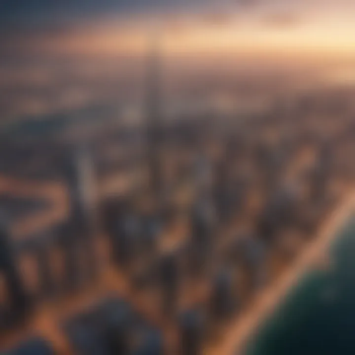 Aerial view of Dubai's skyline showcasing iconic skyscrapers