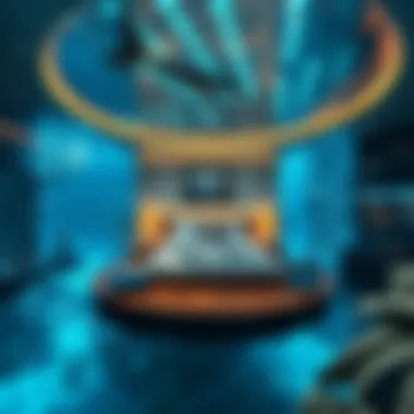 Underwater Luxury Living Defined Interior of a luxurious underwater suite with aquatic surroundings