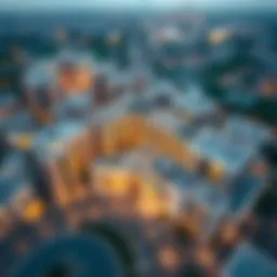 Aerial view of University View showcasing modern architecture