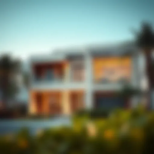 Stunning exterior view of a villa in Sobha Hartland showcasing contemporary architecture