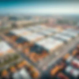 Aerial view of warehouses in Ras Al Khor