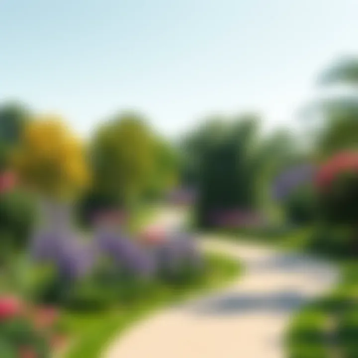 Scenic Walking Paths in Warqa Park Scenic walking paths surrounded by vibrant flora in Warqa Park